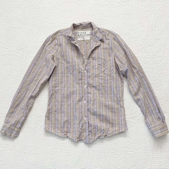 Frank & Eileen Barry Signature Crinkle Woven 100% Cotton Button-Up Blouse